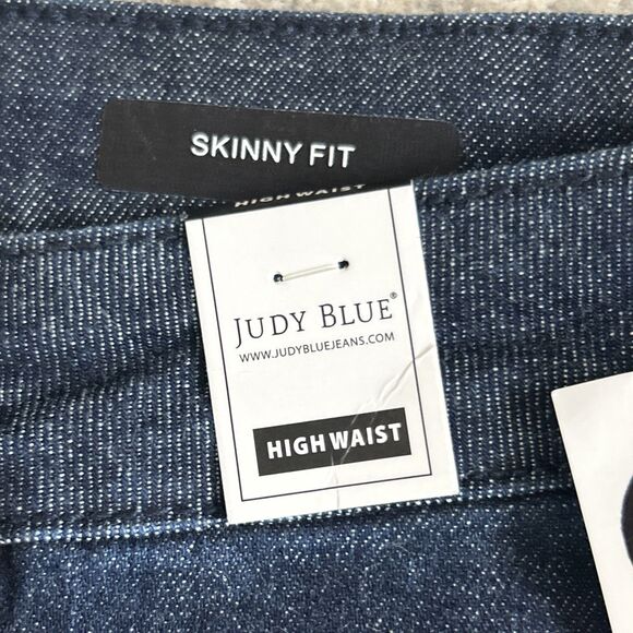Judy Blue Jeans Womens 18W Skinny Fit Dark Wash Stretch Raw Hem JB88703DK New - Picture 4 of 10